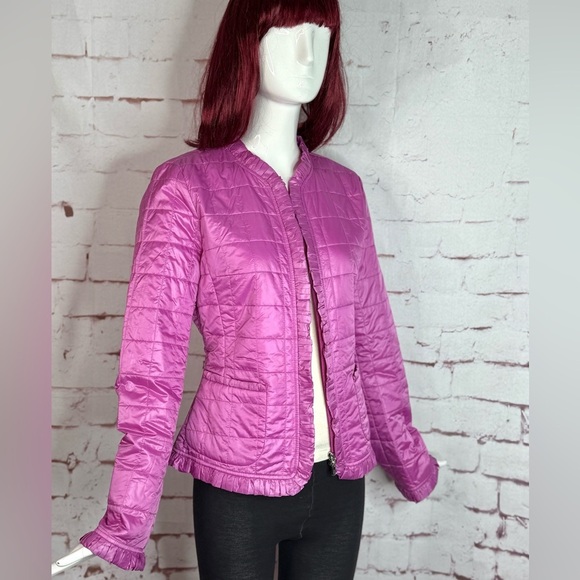 ESCADA Sport Ruffle Trim Lightweight Purple Pink Nylon Jacket Size S US 36 EU - Picture 4 of 15